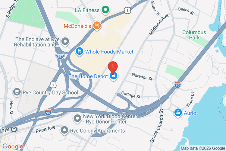 Map showing HOME DEPOT #1212 location