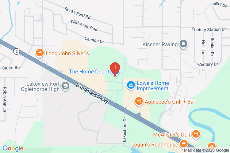 Map showing HOME DEPOT #1769 location