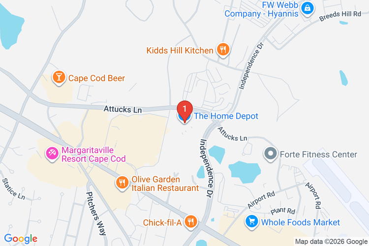 Map showing HOME DEPOT #2612 location