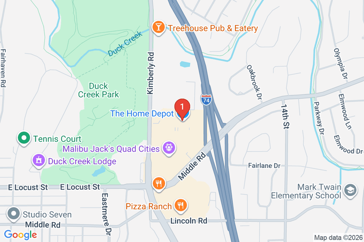 Map showing HOME DEPOT #2111 location
