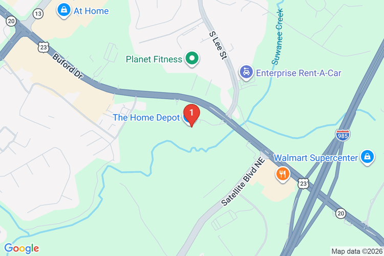 Map showing HOME DEPOT #0147 location