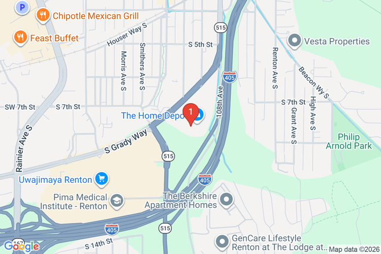 Map showing HOME DEPOT #4054 location